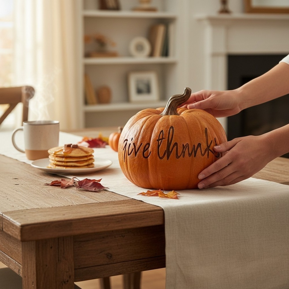 Marshalls Give Thanks Pumpkin Decor Unisex OS Orange NWOT Fall Harvest